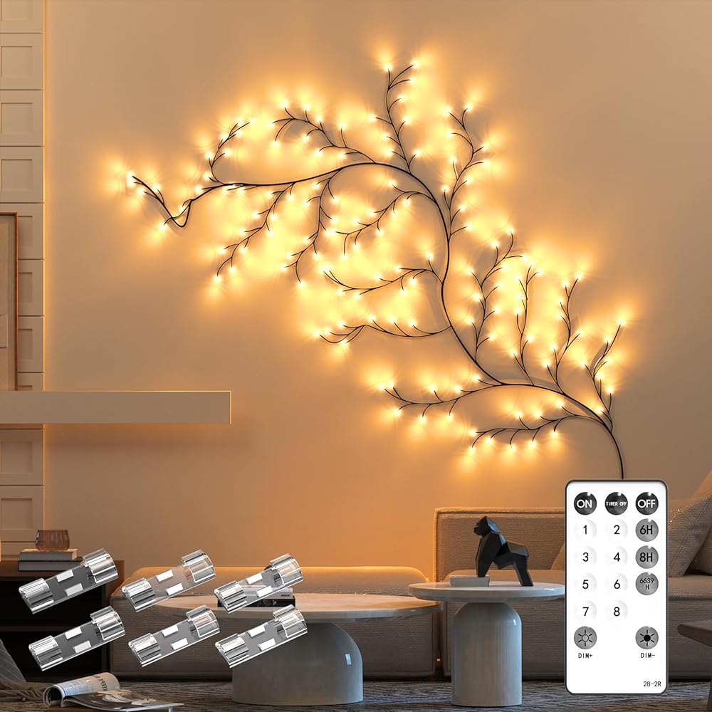 Willow Vine Lights Room Decor: 7.5Ft Home Decorations Flexible Enchanted Fairy Lights with Remote Control