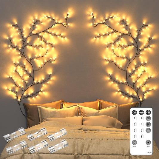 Willow Vine Lights Room Decor: 7.5Ft Home Decorations Flexible Enchanted Fairy Lights with Remote Control